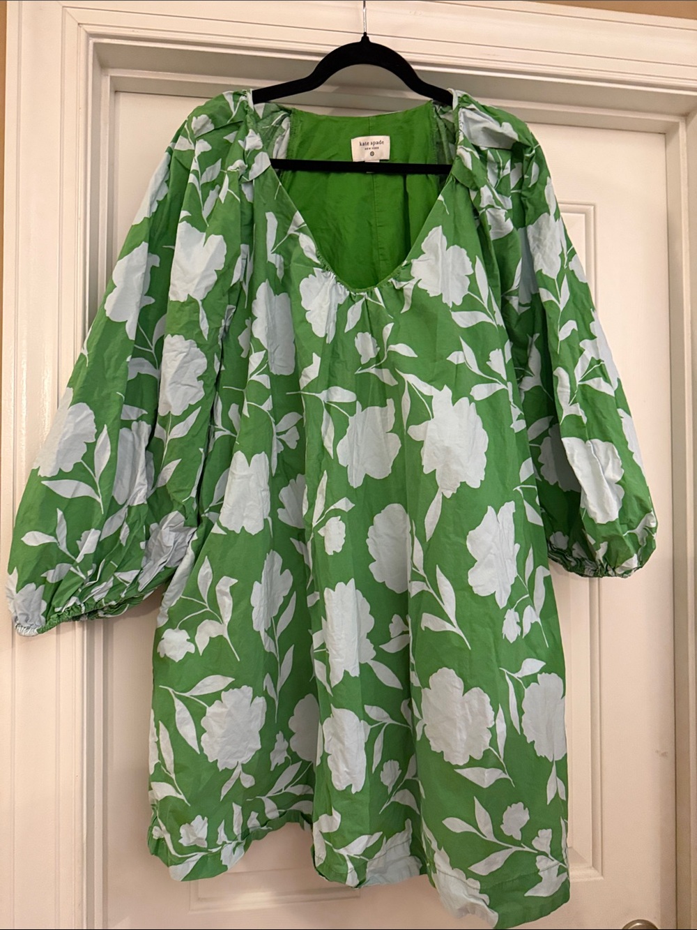 kate spade Green and White Floral Popover Dress